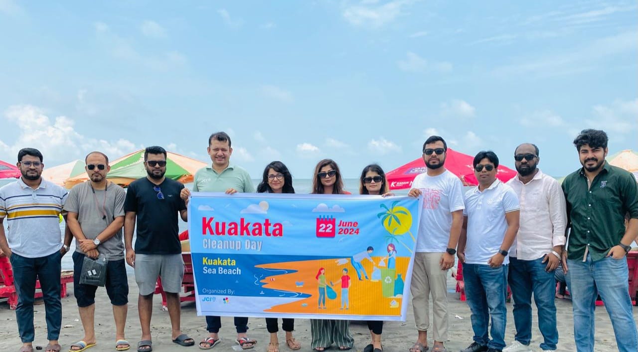 JCI Barishal organized a coastal cleanup campaign at Kuakata as part of their ongoing coastal-focused activities